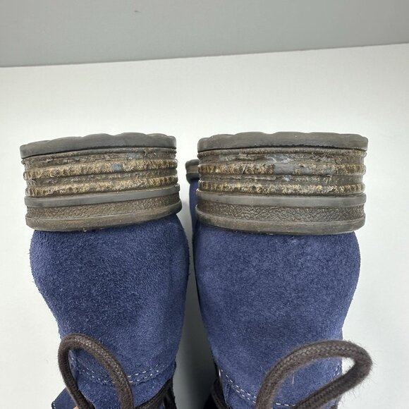 Biza Women's Tahoe Blue Suede Round Toe Ankle Tie Zip Heeled Boots EU 38 - Picture 8 of 17